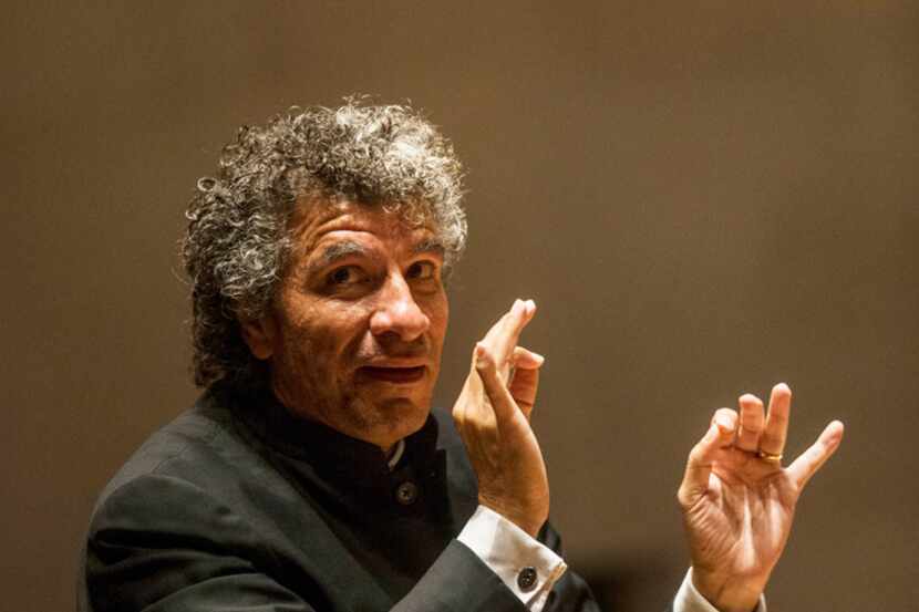 Guest conductor Giancarlo Guerrero during the Dallas Symphony Orchestra concert at Meyerson...