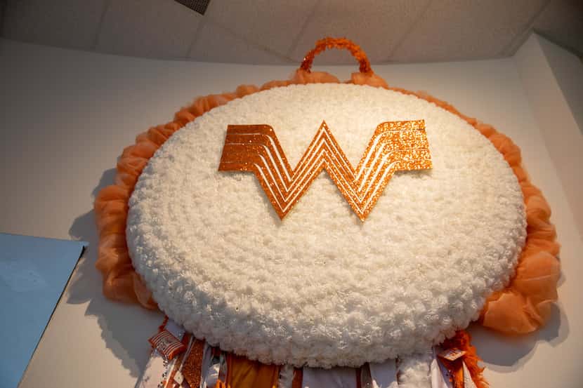 The Whatamum, on display at the Arlington Museum of Art, is an 18-foot-high,...