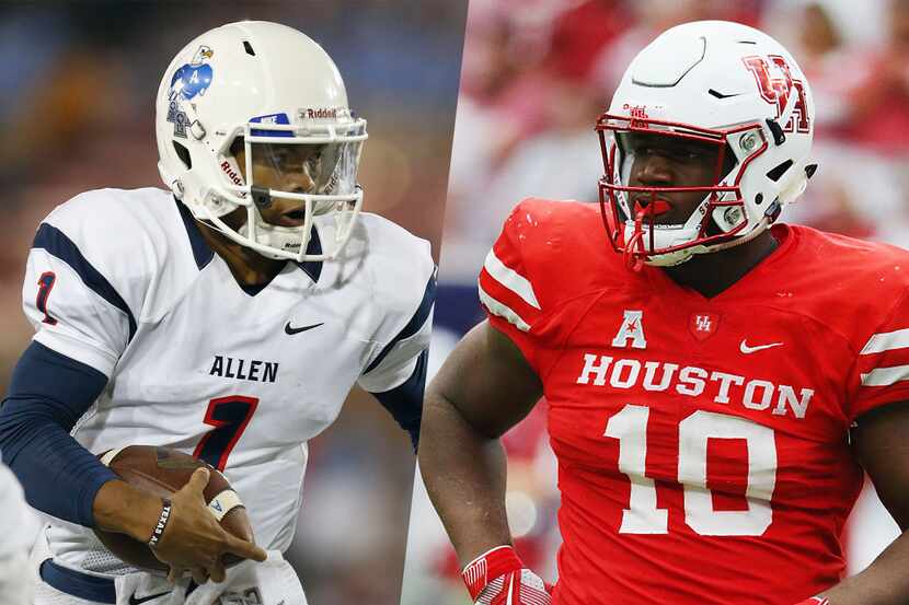 Kyler Murray with Allen (left) in 2014 and Ed Oliver with Houston (right) in 2016.