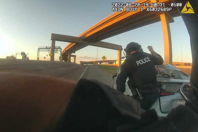 Footage from a Fort Worth officer's body-worn camera shows the moment an officer broke out...