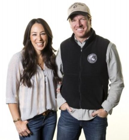  In this March 29, 2016 photo, Joanna Gaines, left, and Chip Gaines pose for a portrait in...