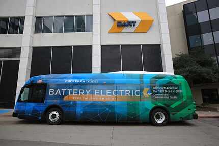 A prototype of the electric buses coming to Dallas for DART's D-Link