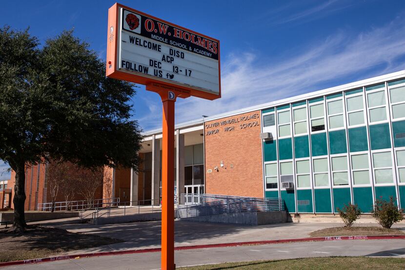 The aged Oliver W. Holmes Humanities/Communications Academy in Oak Cliff is scheduled to be...