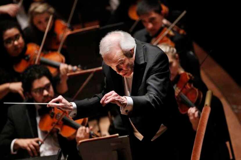 
Conductor Paul Phillips led SMU’s Meadows Symphony Orchestra in works by Rossini,...