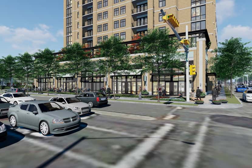 A new apartment high-rise and retail are planned for the corner of Oak Lawn and Lemmon avenues.