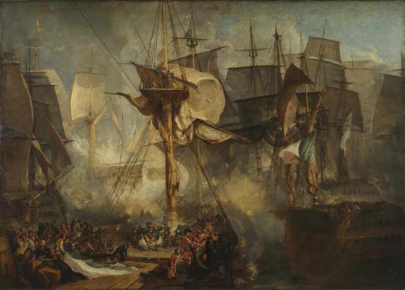 J. M. W. Turner, "The Battle of Trafalgar, as Seen from the Mizen Starboard Shrouds of the...