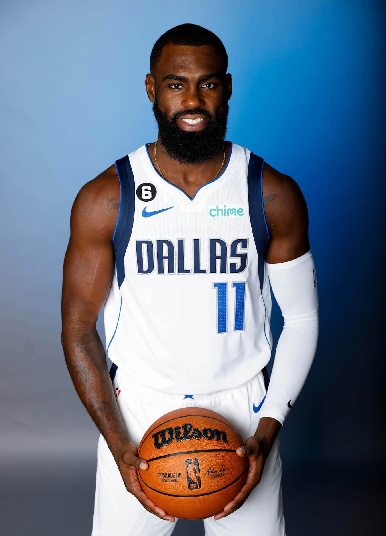 Dallas Mavericks’ Tim Hardaway Jr. is photographed during the media day at American Airlines...