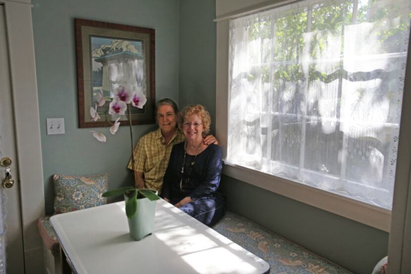 Jackie and Doug Sweat are pictured in the breakfast nook of their home on Junius Street in...
