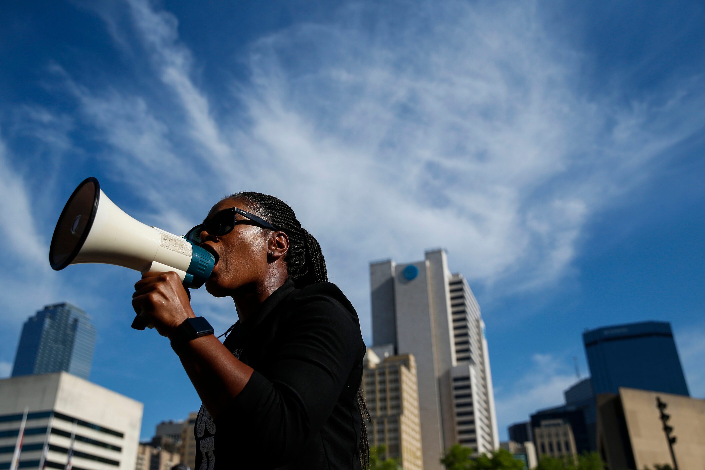 Shenita Cleveland calls to Mayor Eric Johnson for policy changes following a memorial...