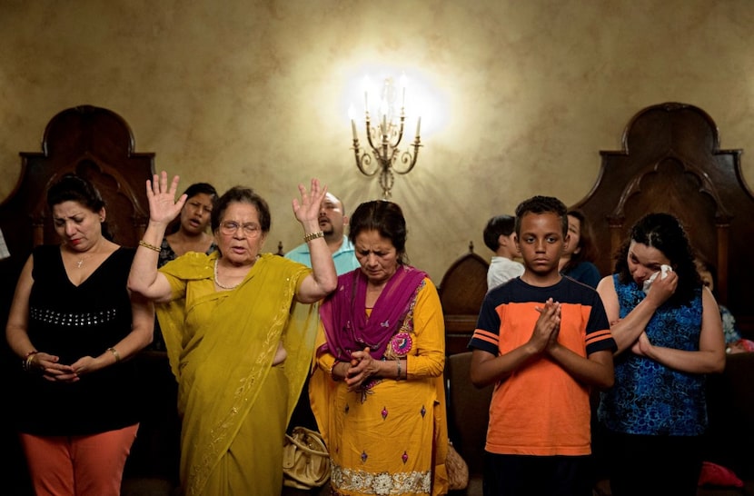  (From left) Laxmi Shristha, Marium Chhetri, Gayatri Sharma, Talence Dhakal and his mother,...