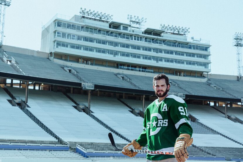 Tyler Seguin models the uniform the Dallas Stars will wear against the Nashville Predators...