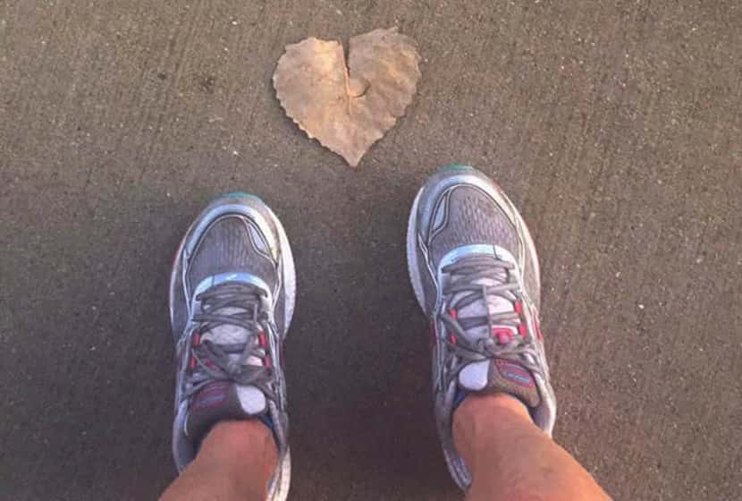 As I glance at the sidewalk during a run on July 23, I see a heart-shaped leaf -- an "I love...