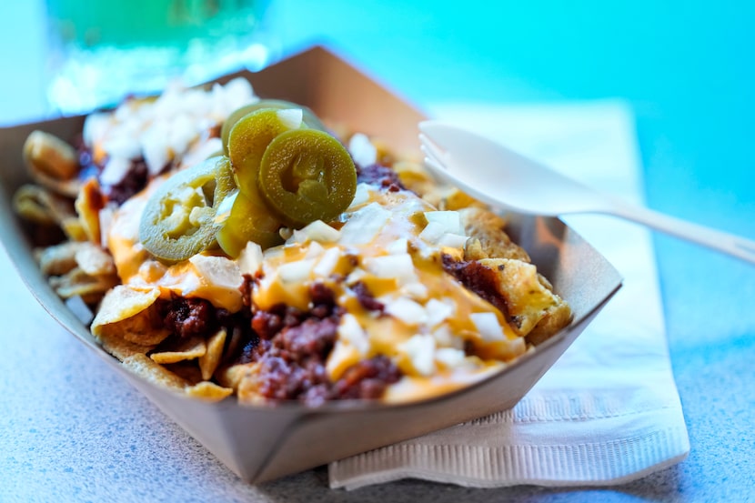 Thunderbird Station's Frito pie comes with a biodegradable spork.