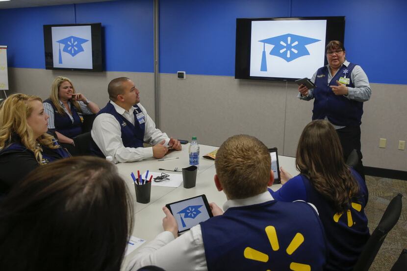 A session with store department managers at the Walmart Academy inside a store in...