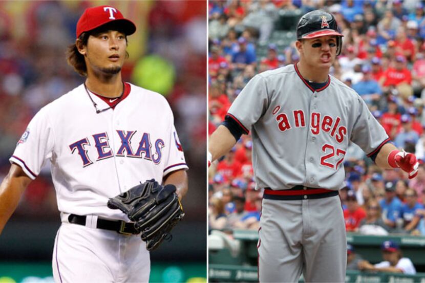 Rangers right-hander Yu Darvish (left) missed out on the American League Rookie of the Year...