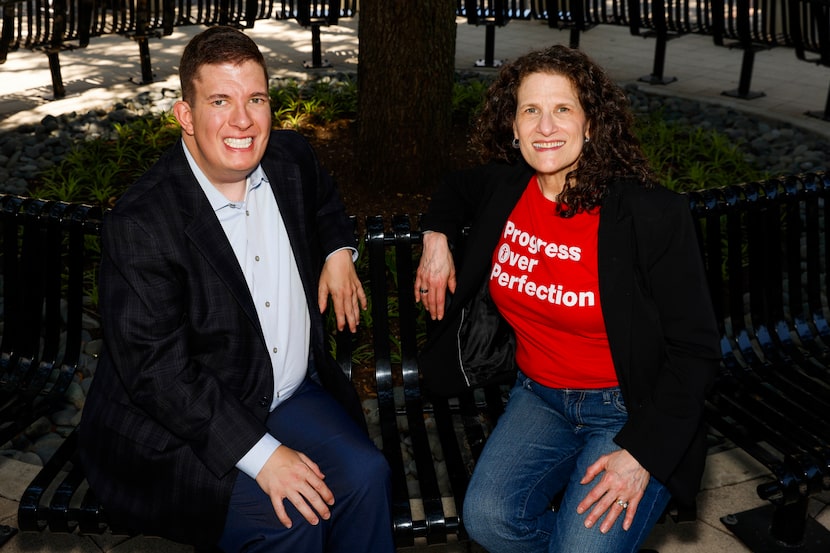 Plano residents Meryl Evans and Dylan Rafaty pose for a portrait on Thursday, June 8, 2023,...