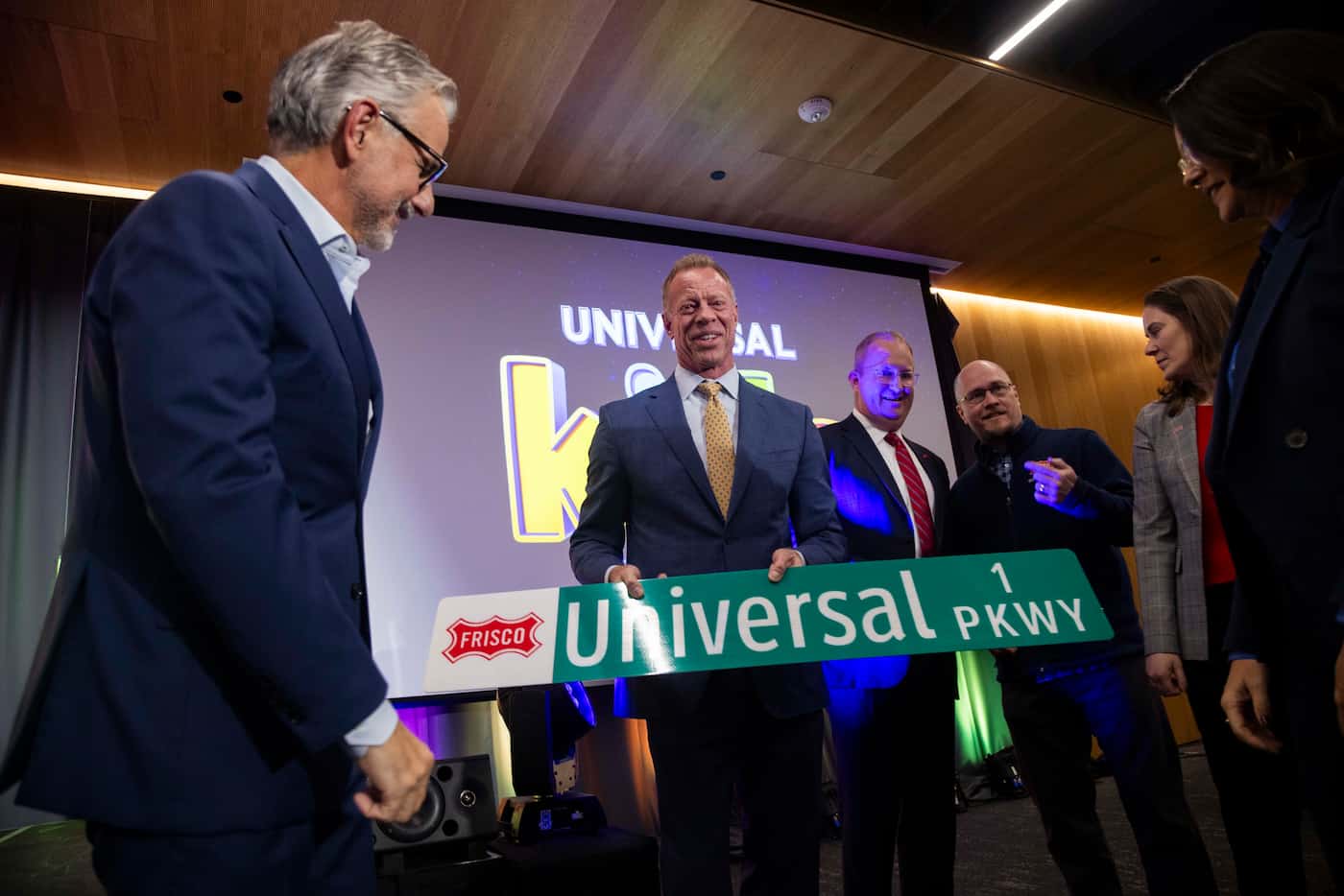 (From left) Mark Woodbury, chairman and CEO of Universal Destinations & Experiences, looks...