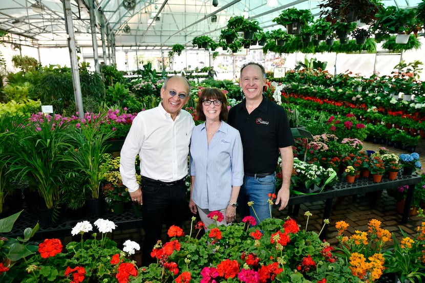 L-R: Mike Ruibal, Linda Ruibal and Mark Ruibal, of Ruibal's Plants of Texas, at the Dallas...