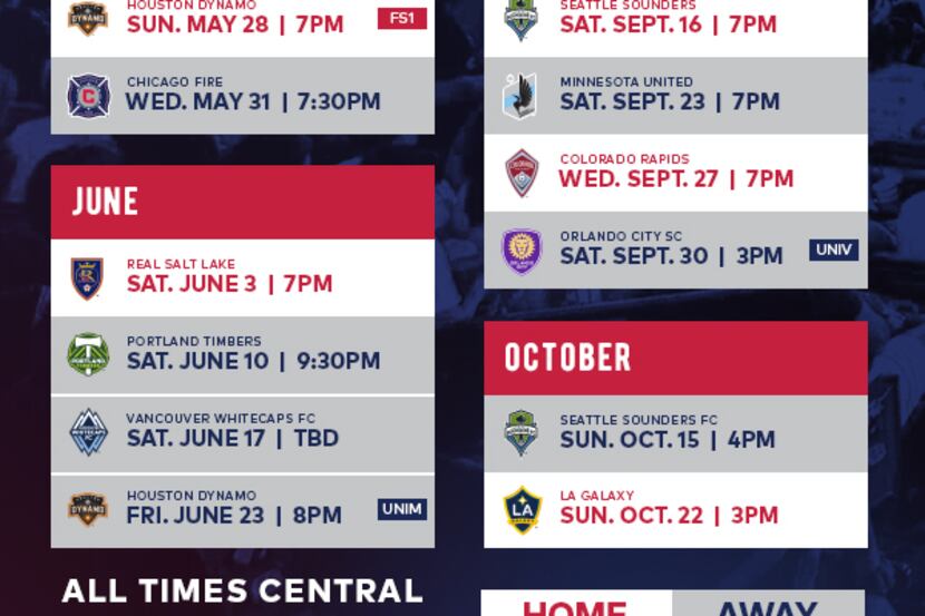 FC Dallas 2017 Schedule