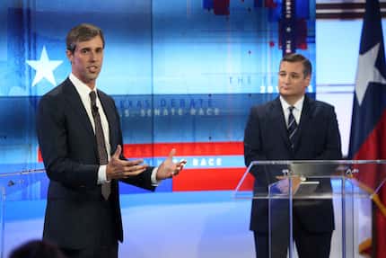 U.S. Rep. Beto O'Rourke (left), D-El Paso, and U.S. Sen. Ted Cruz, R-Texas, debated Oct. 16...