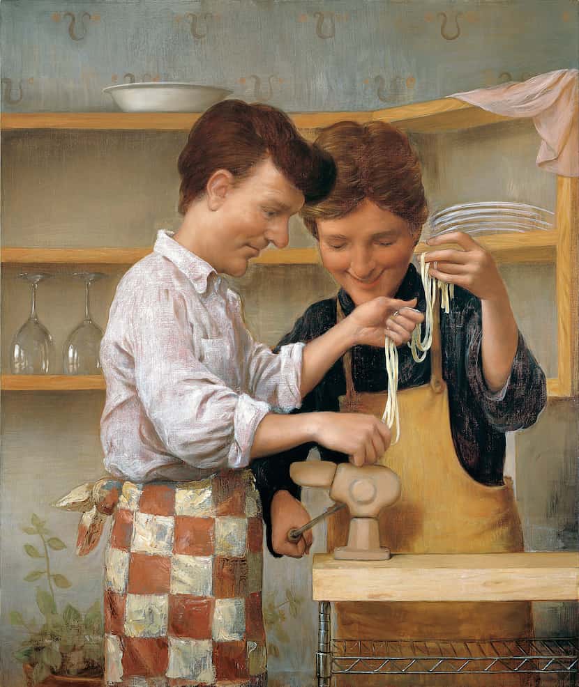 John Currin's sweetest portrayal of masculinity comes when he paints two men together, as in...