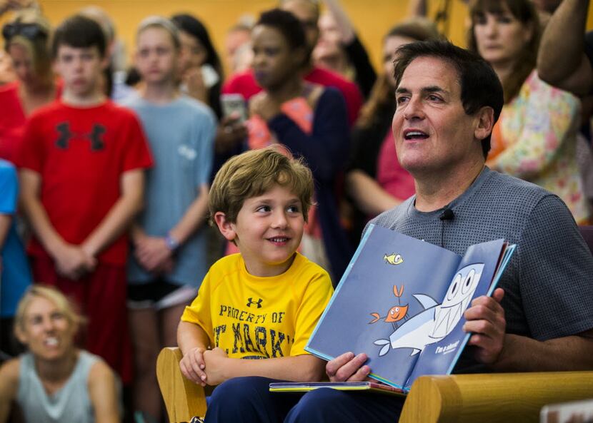 Mark Cuban, owner of the Dallas Mavericks and star of ABC's Shark Tank, reads a book called...