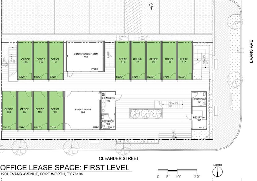 Each container can house a single office.