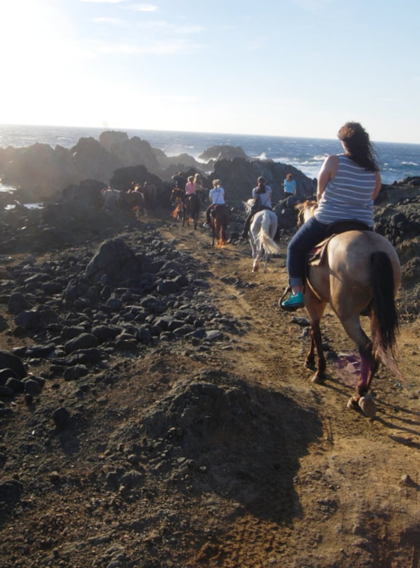 The trip to the Natural Pool is a half-hour journey by horseback.