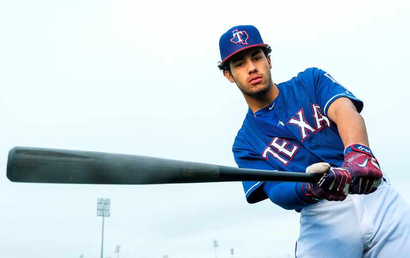 FILE - Texas Rangers minor league infielder Jonathan Ornelas photographed at the team's...
