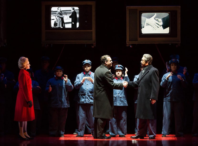 Andrianna Chuchma a  Pat Nixon; Scott Hendricks as Richard Nixon; and Chen-Ye Yuan as Zhou...