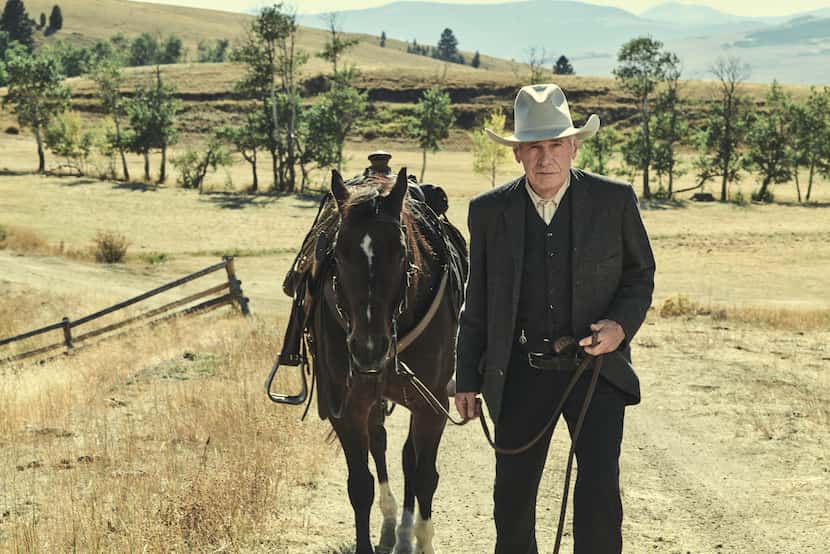 Harrison Ford stars as Jacob Dutton in "1923," a prequel to "Yellowstone," now streaming on...