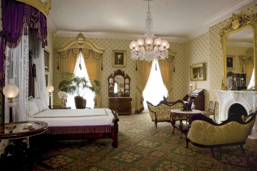 Laura Bush and decorator Ken Blasingame refurbished the Lincoln Bedroom in the White House,...