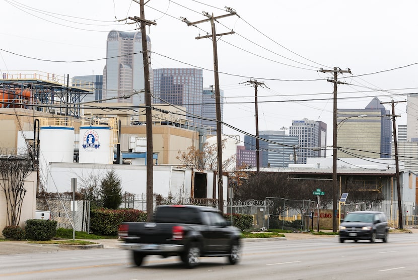 The vacant Pilgrim's Pride plant (left) is seen from the 2400 block of South Good Latimer...