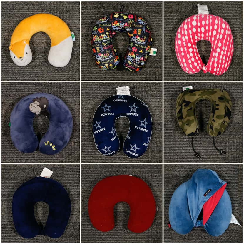 Neck pillows in many colors have turned up at Dallas Love Field's lost and found area.