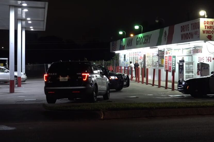 The gas station where two suspects attempted a robbery and shot at least one person
