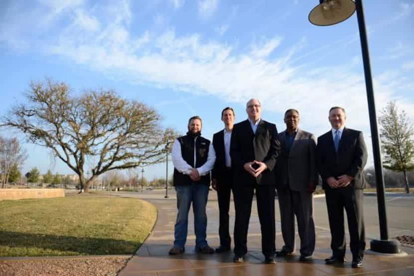 
Members of the newly formed Lake Highlands Chamber of Commerce (from left) Christman Fifer,...
