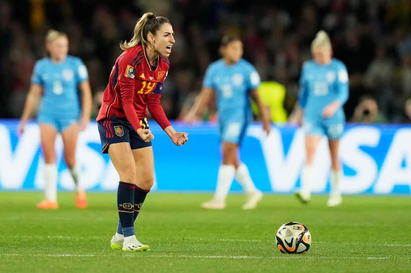 La española Olga Carmona celebra su gol en la final del Mundial en Sydney, Australia, el 20...