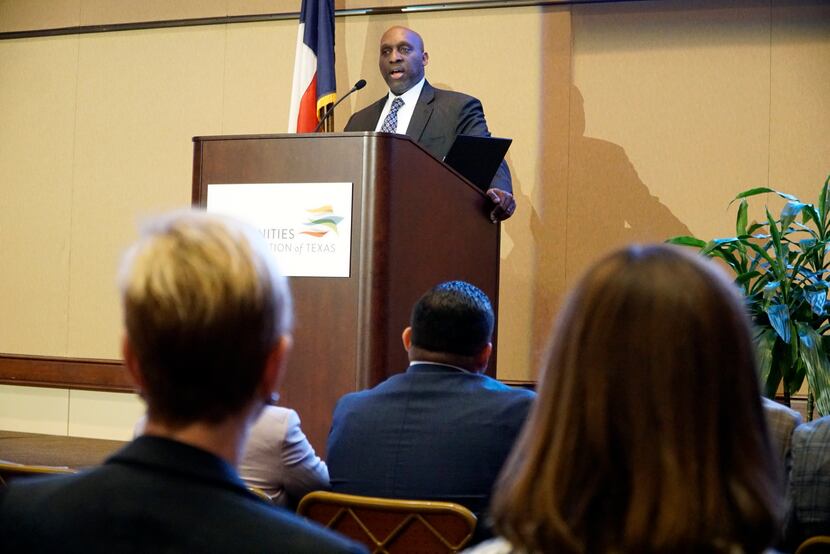 City Manager T.C. Broadnax speaks about the city's equity indicators project at the...