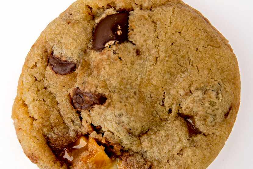 Vicki Carlisle's caramel stuffed brown butter Snickers chocolate chip cookie