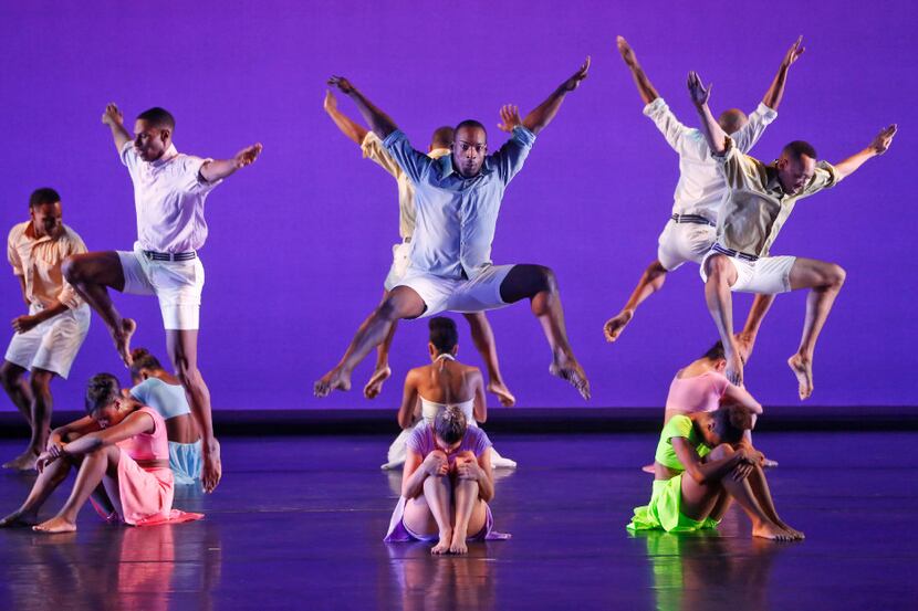 Dancers perform in The B-Side by Dallas Black Dance Theatre at Wyly Theatre in Dallas on...