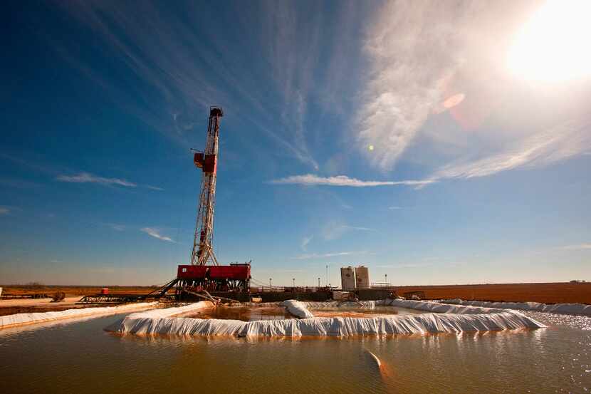 A water pool is attached to Robinson Drilling rig No. 4 in Midland County in West Texas....