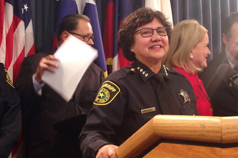  Dallas County Sheriff Lupe Valdez speaks at a Dec. 3 press conference in Austin about...