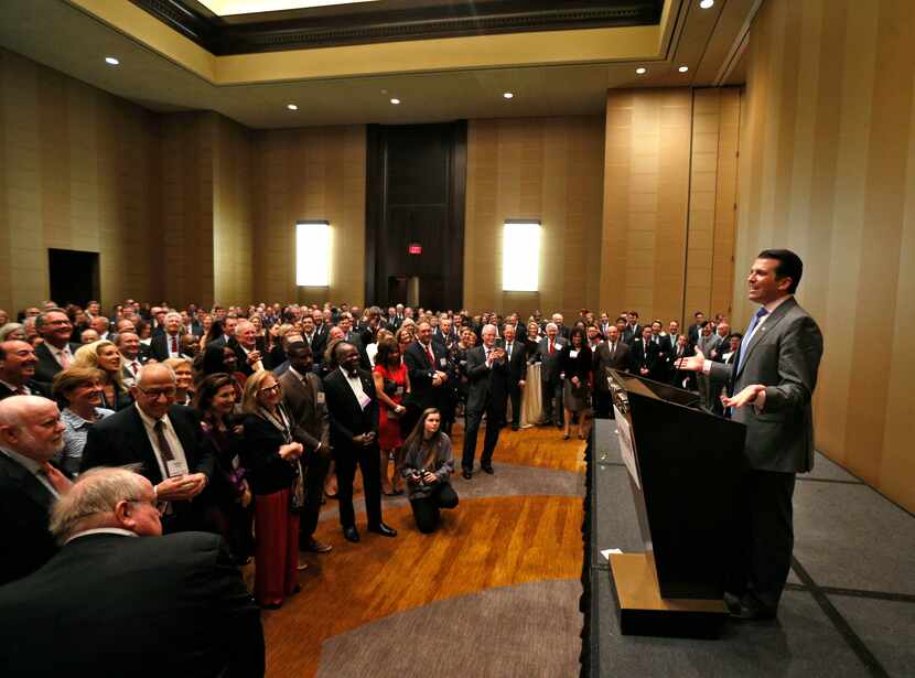 In March 2017, Donald Trump Jr. greeted donors at a VIP reception before the Dallas County...