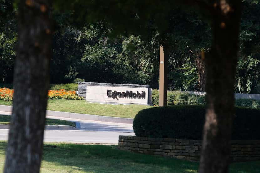 
A sign marks the entrance to ExxonMobil headquarters in Irving. 
