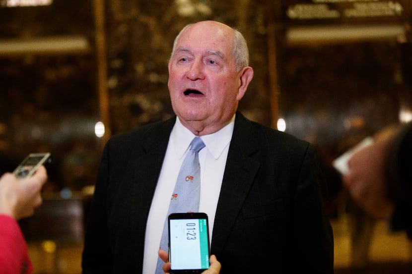 Former Georgia Gov. Sonny Perdue met with President-elect Donald Trump at Trump Tower in New...