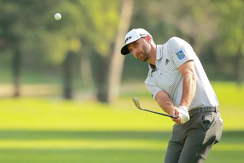 MEXICO CITY, MEXICO - FEBRUARY 23: Dustin Johnson of the United States plays a shot on the...