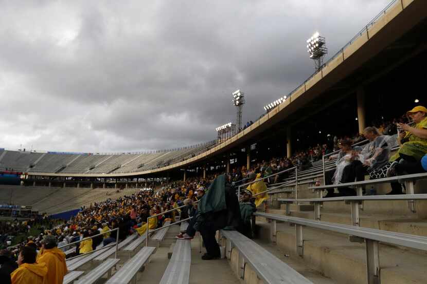 Storm clouds before the rain during Zaxby's Heart of Dallas Bowl with the Southern Miss...