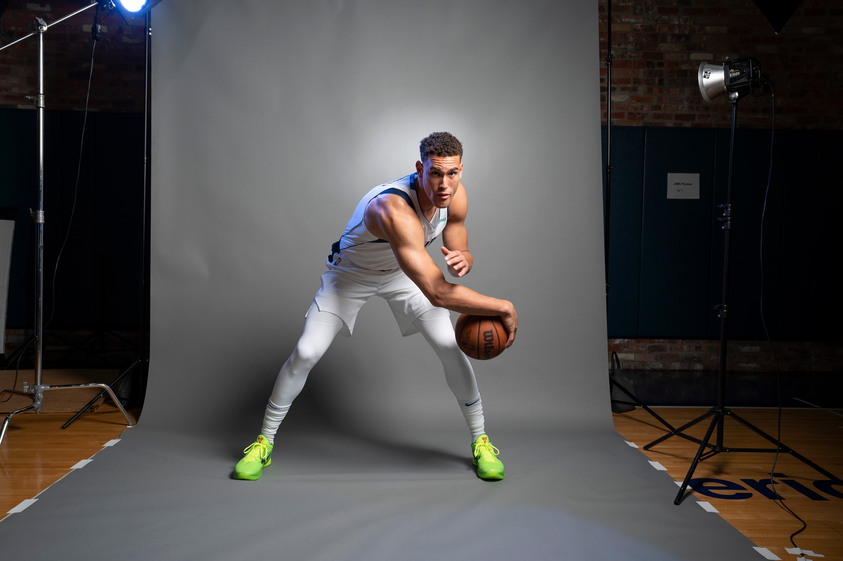 Dallas Mavericks center Dwight Powell (7) poses for a portrait during the Dallas Mavericks...