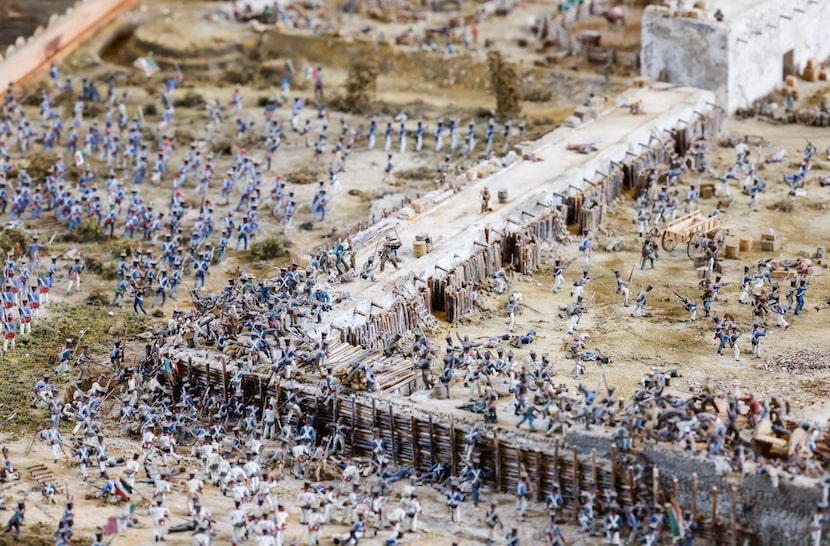 A segment of the diorama, which gives a view of the entire battle complex. 