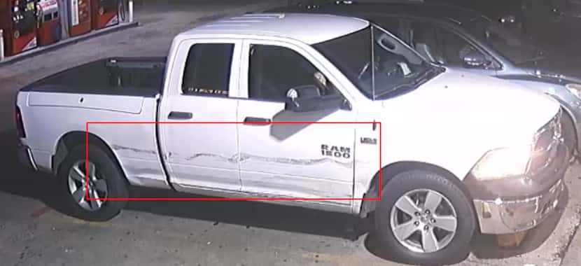 Police believe the gunman and getaway driver fled in this pickup.